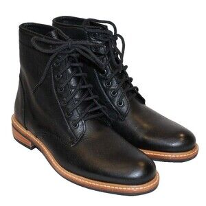 Nisolo All Weather Amalia Boots Womens SZ 7 Leather Lace Up Black